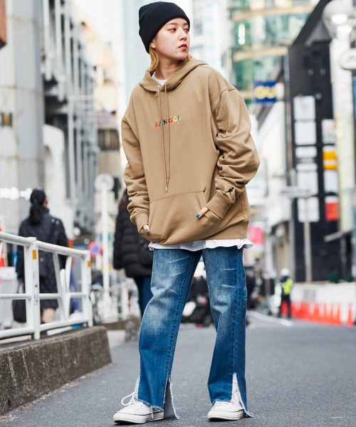 ▽WEB限定 KANGOL/カンゴール 別注ロゴ刺繍 オーバーサイズ プル