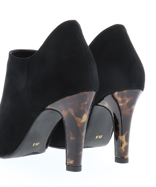 RANDA（ランダ）の「ストレスフリー/べっ甲ヒールブーティ（ブーツ・レディース・ブラック/グレー・23/24/25/22/25.5/22.5/24.5/23.5）」の5枚目の写真