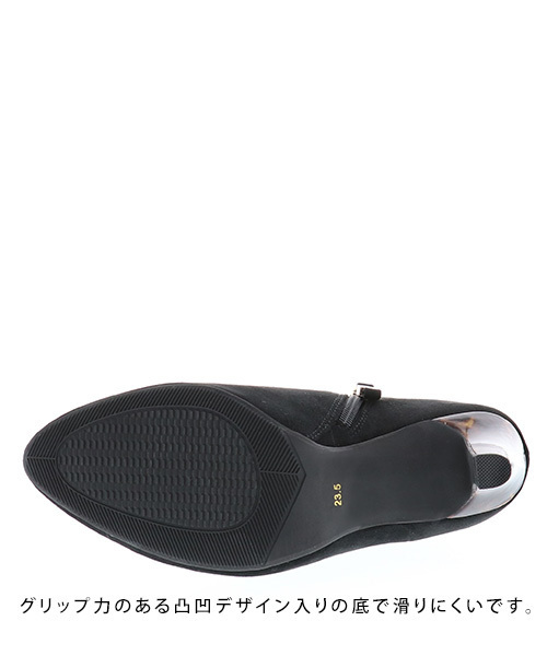 RANDA（ランダ）の「ストレスフリー/べっ甲ヒールブーティ（ブーツ・レディース・ブラック/グレー・23/24/25/22/25.5/22.5/24.5/23.5）」の7枚目の写真