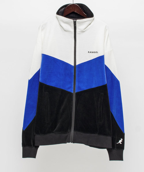 KANGOL（カンゴール）の「▽WEB限定 MONO-MART×KANGOL/カンゴール ビッグシルエット切り替えベロアフルジップブルゾン（ブルゾン・メンズ・レッド/ブルー/グリーン・FREE）」の4枚目の写真