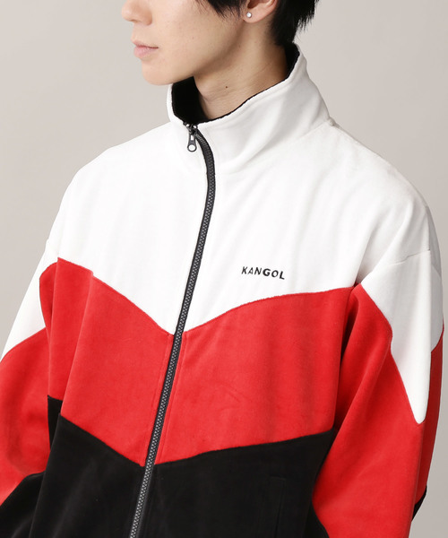 KANGOL（カンゴール）の「▽WEB限定 MONO-MART×KANGOL/カンゴール ビッグシルエット切り替えベロアフルジップブルゾン（ブルゾン・メンズ・レッド/ブルー/グリーン・FREE）」の10枚目の写真