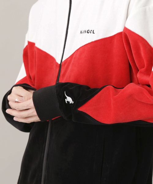 KANGOL（カンゴール）の「▽WEB限定 MONO-MART×KANGOL/カンゴール ビッグシルエット切り替えベロアフルジップブルゾン（ブルゾン・メンズ・レッド/ブルー/グリーン・FREE）」の11枚目の写真