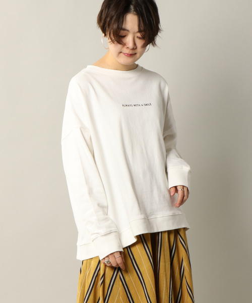 notch.（ノッチ）の「度詰め天竺ルーズトップス（スウェット・レディース・ブラック/グレー/オフホワイト/マスタード・M）」の2枚目の写真