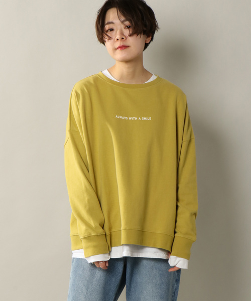 notch.（ノッチ）の「度詰め天竺ルーズトップス（スウェット・レディース・ブラック/グレー/オフホワイト/マスタード・M）」の4枚目の写真