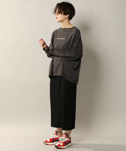 notch.（ノッチ）の「度詰め天竺ルーズトップス（スウェット・レディース・ブラック/グレー/オフホワイト/マスタード・M）」の10枚目の写真