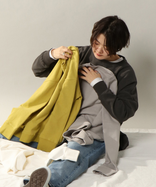 notch.（ノッチ）の「度詰め天竺ルーズトップス（スウェット・レディース・ブラック/グレー/オフホワイト/マスタード・M）」の19枚目の写真