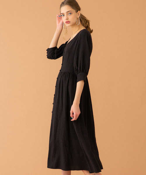 UNITED TOKYO（ユナイテッドトウキョウ）の「フレアーロングワンピース（ワンピース・レディース・ブラック/ラベンダー・1/2）」の10枚目の写真