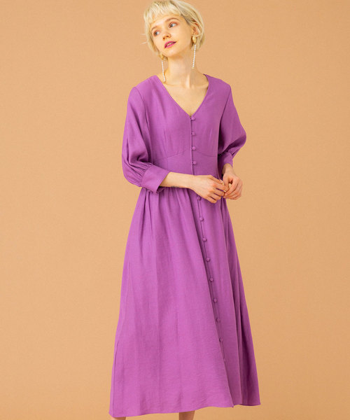 UNITED TOKYO（ユナイテッドトウキョウ）の「フレアーロングワンピース（ワンピース・レディース・ブラック/ラベンダー・1/2）」の15枚目の写真