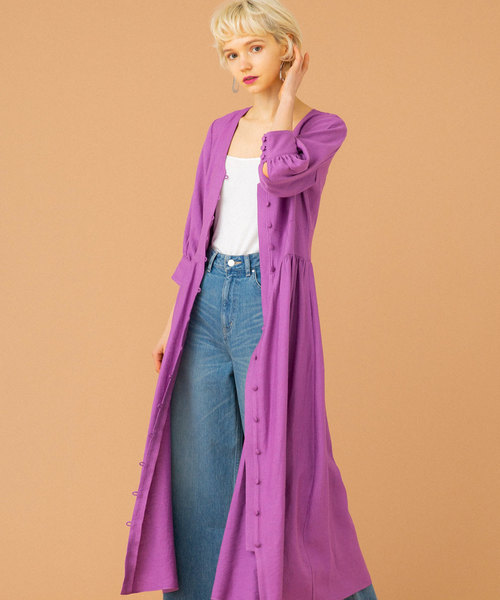 UNITED TOKYO（ユナイテッドトウキョウ）の「フレアーロングワンピース（ワンピース・レディース・ブラック/ラベンダー・1/2）」の13枚目の写真