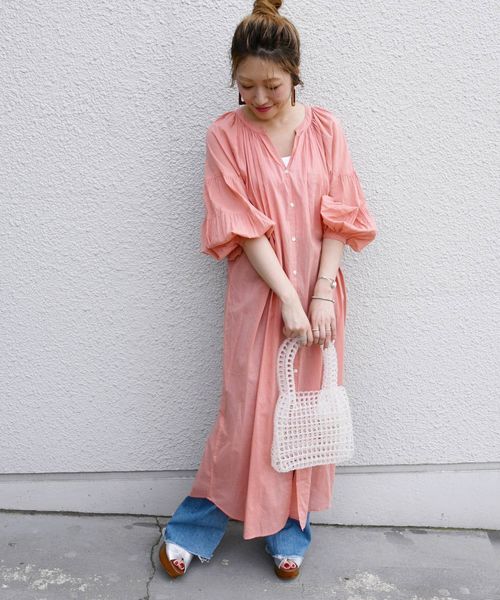 Khaju(カージュ)の「Khaju:2WAY羽織ワンピース◇(ワンピース・レディース・ホワイト/ピンク・ONE SIZE)」の5枚目の写真