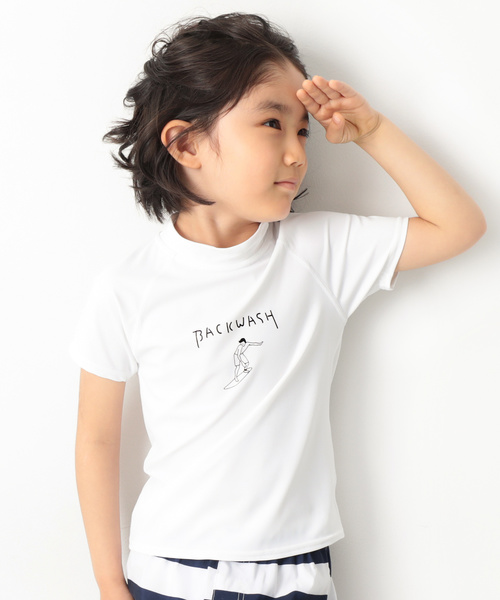 devirock（デビロック）の「半袖ラッシュガード（ラッシュガード・キッズ・ホワイト系その他/ブラック系その他/グリーン系その他/ホワイト系その他2/ホワイト系その他3/ホワイト系その他4/ホワイト系その他5/ホワイト系その他6/ホワイト系その他7/ブラック系その他2/ブラック系その他3/ブラック系その他4/ブラック系その他5・110cm/100cm/120cm/130cm/140cm/150cm/160cm）」の6枚目の写真