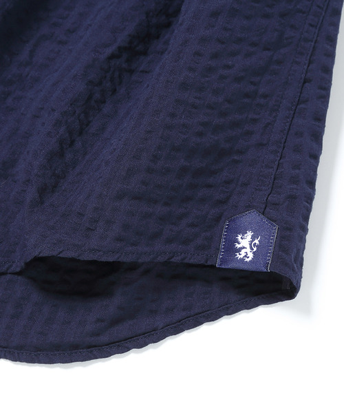 Cricket（クリケット）の「「Cricket」クリケット シアサッカー無地 半袖ボタンダウンカラーシャツ 日本製（シャツ/ブラウス・メンズ・ホワイト/ネイビー・L/M/LL）」の13枚目の写真