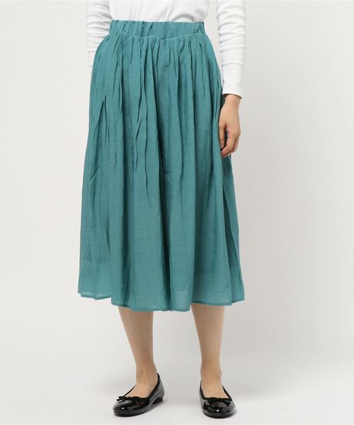 BELLUNA（ベルーナ）の「スラブ素材スカートガウチョ４５丈（その他パンツ・レディース・ストライプ/ライトグレー/ブラック/ネイビー/パープル/ターコイズブルー/カーキ/オレンジ/イエロー・SMALL/MEDIUM/LARGE/X-LARGE）」の10枚目の写真