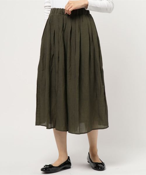 BELLUNA（ベルーナ）の「スラブ素材スカートガウチョ４５丈（その他パンツ・レディース・ストライプ/ライトグレー/ブラック/ネイビー/パープル/ターコイズブルー/カーキ/オレンジ/イエロー・SMALL/MEDIUM/LARGE/X-LARGE）」の13枚目の写真