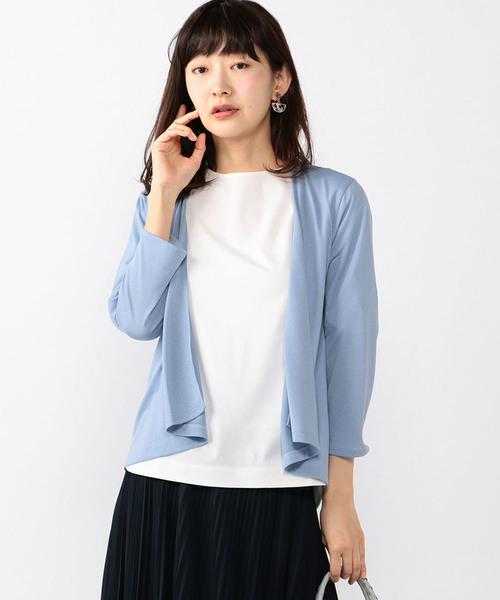 A/C DESIGN BY ALPHA CUBIC（エーシーデザインバイアルファキュービック）の「【WASHABLEシリーズ】ボレロカーディガン（カーディガン/ボレロ・レディース・ブラウン/ブラック/サックスブルー・M size/L size）」の3枚目の写真