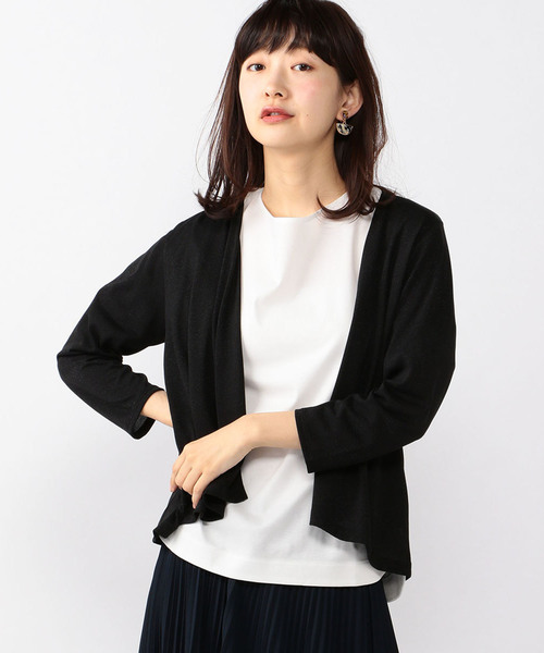 A/C DESIGN BY ALPHA CUBIC（エーシーデザインバイアルファキュービック）の「【WASHABLEシリーズ】ボレロカーディガン（カーディガン/ボレロ・レディース・ブラウン/ブラック/サックスブルー・M size/L size）」の13枚目の写真