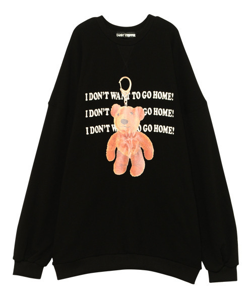 Candy Stripper(キャンディストリッパー)の「TEDDY KEYRING BIG スウェット(スウェット・レディース・ライトブルー/ブラック/ピンク・2)」の2枚目の写真