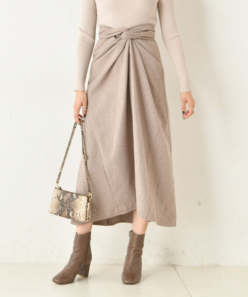 DouDou(ドゥドゥ)の「カイトフレアスカート(スカート・レディース・ブラウン/ベージュ/パープル・FREE)」の3枚目の写真