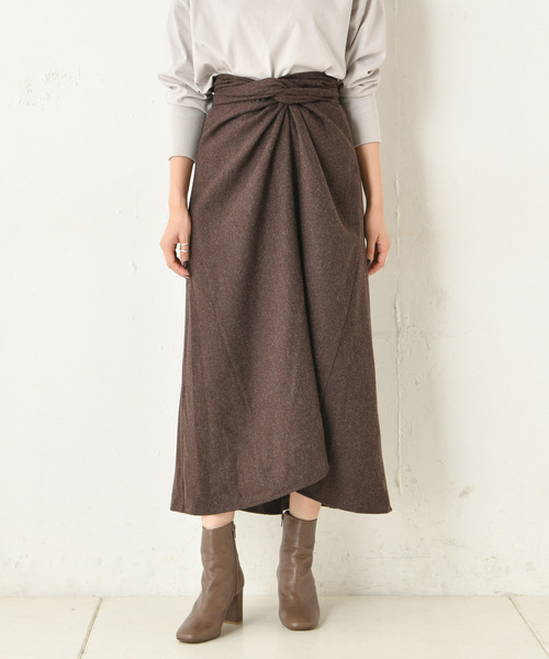 DouDou(ドゥドゥ)の「カイトフレアスカート(スカート・レディース・ブラウン/ベージュ/パープル・FREE)」の2枚目の写真