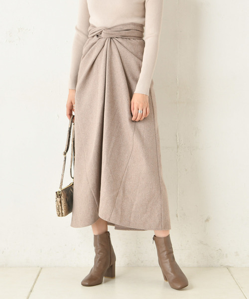 DouDou(ドゥドゥ)の「カイトフレアスカート(スカート・レディース・ブラウン/ベージュ/パープル・FREE)」の4枚目の写真