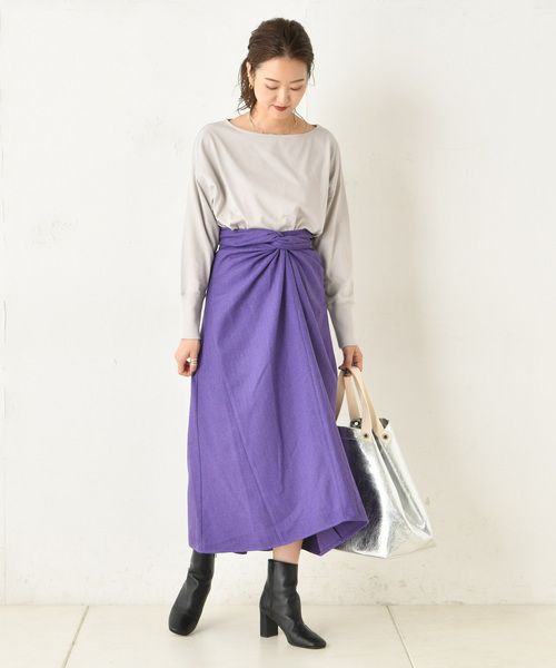 DouDou(ドゥドゥ)の「カイトフレアスカート(スカート・レディース・ブラウン/ベージュ/パープル・FREE)」の10枚目の写真