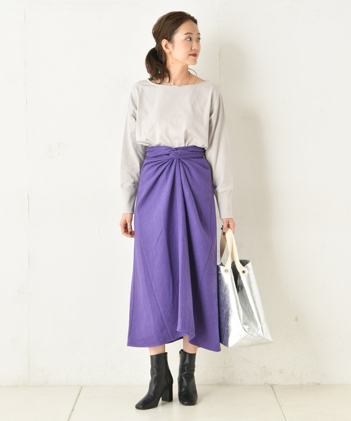 DouDou(ドゥドゥ)の「カイトフレアスカート(スカート・レディース・ブラウン/ベージュ/パープル・FREE)」の16枚目の写真