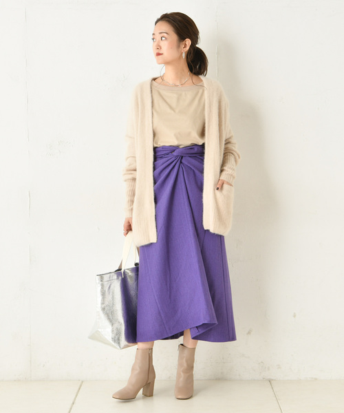 DouDou(ドゥドゥ)の「カイトフレアスカート(スカート・レディース・ブラウン/ベージュ/パープル・FREE)」の6枚目の写真