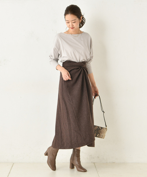 DouDou(ドゥドゥ)の「カイトフレアスカート(スカート・レディース・ブラウン/ベージュ/パープル・FREE)」の7枚目の写真