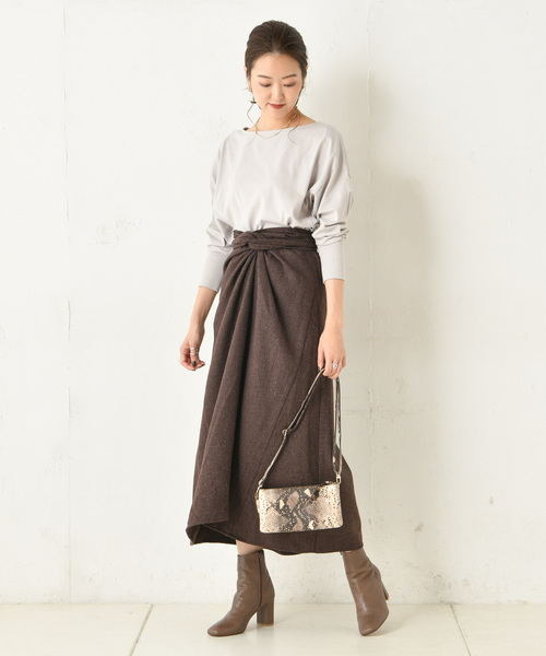 DouDou(ドゥドゥ)の「カイトフレアスカート(スカート・レディース・ブラウン/ベージュ/パープル・FREE)」の12枚目の写真