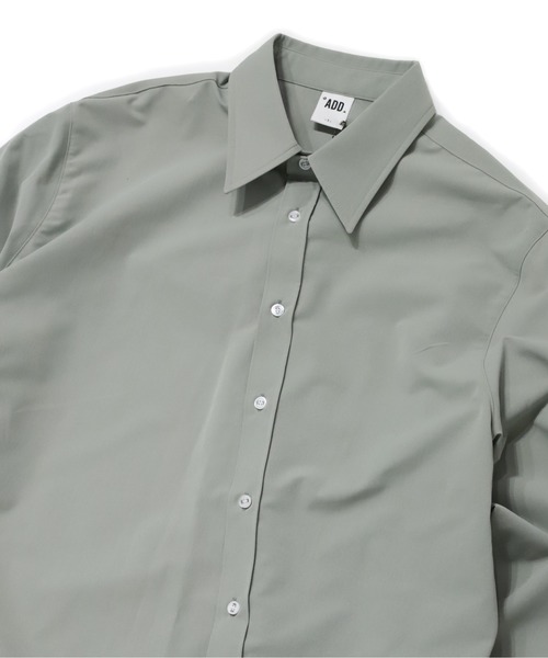 ADD SEOUL（エーディーディーソウル）の「『ADD SEOUL』DIAGONAL PLACKET SHIRT / ディアゴナル ボタン プラケット レギュラー シャツ（シャツ/ブラウス・メンズ・グレー/カーキ・1/2）」の18枚目の写真