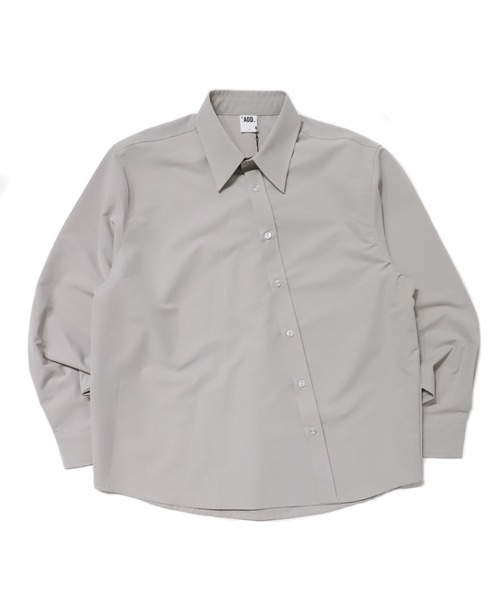 ADD SEOUL（エーディーディーソウル）の「『ADD SEOUL』DIAGONAL PLACKET SHIRT / ディアゴナル ボタン プラケット レギュラー シャツ（シャツ/ブラウス・メンズ・グレー/カーキ・1/2）」の11枚目の写真