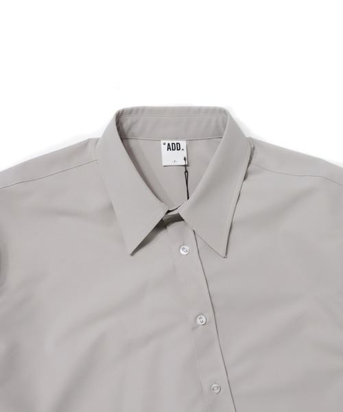 ADD SEOUL（エーディーディーソウル）の「『ADD SEOUL』DIAGONAL PLACKET SHIRT / ディアゴナル ボタン プラケット レギュラー シャツ（シャツ/ブラウス・メンズ・グレー/カーキ・1/2）」の7枚目の写真