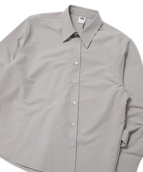 ADD SEOUL（エーディーディーソウル）の「『ADD SEOUL』DIAGONAL PLACKET SHIRT / ディアゴナル ボタン プラケット レギュラー シャツ（シャツ/ブラウス・メンズ・グレー/カーキ・1/2）」の8枚目の写真
