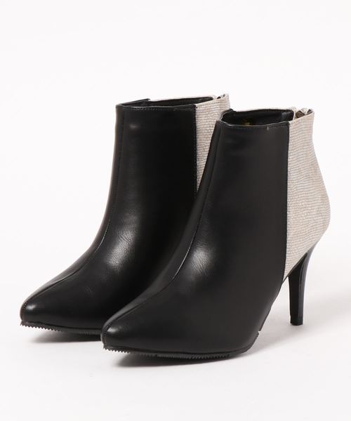 Elvis Luce（エルビスルーチェ）の「ElvisLuce(エルビス ルーチェ) ポインテッドトゥの切替ショートブーツ（ブーツ・レディース・ブラック/ブラック系その他/ブラック系その他2・LL/S/M/L）」の3枚目の写真