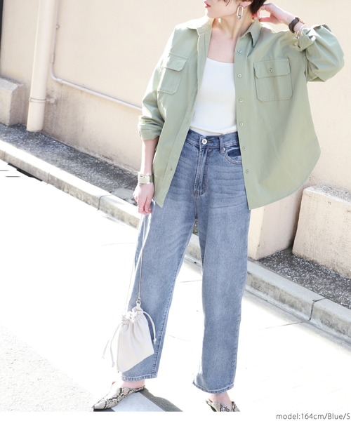 coca（coca）（コカ）の「ウォッシュ加工ワイドデニムパンツ（デニムパンツ・レディース・ブルー・L/S/M）」の5枚目の写真