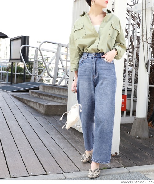 coca（coca）（コカ）の「ウォッシュ加工ワイドデニムパンツ（デニムパンツ・レディース・ブルー・L/S/M）」の7枚目の写真