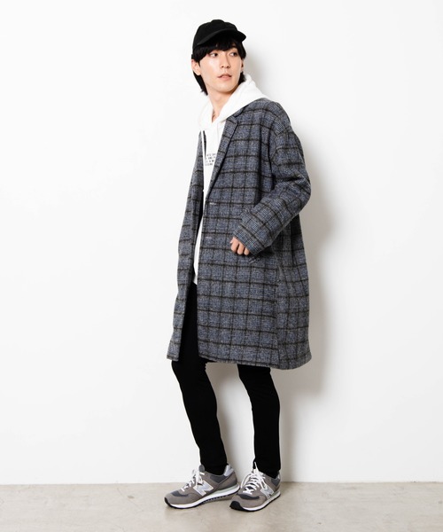 WEGO（ウィゴー）の「WEGO/チェックーオーバーコート（チェスターコート・メンズ・ベージュ系その他2/グレー系その他2・LARGE/SMALL/MEDIUM）」の10枚目の写真