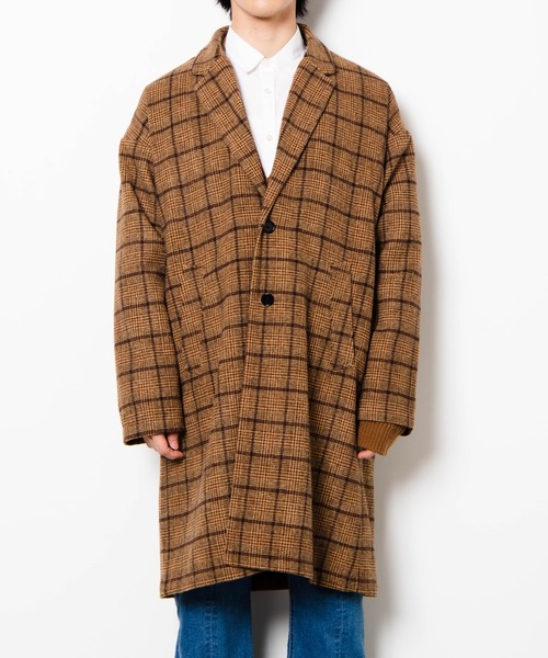 WEGO（ウィゴー）の「WEGO/チェックーオーバーコート（チェスターコート・メンズ・ベージュ系その他2/グレー系その他2・LARGE/SMALL/MEDIUM）」の13枚目の写真