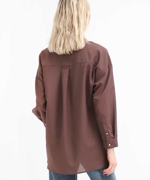 RNA（アールエヌエー）の「B2540 シアーワークシャツ（シャツ/ブラウス・レディース・ブラウン/オフホワイト/オリーブ・MEDIUM）」の9枚目の写真