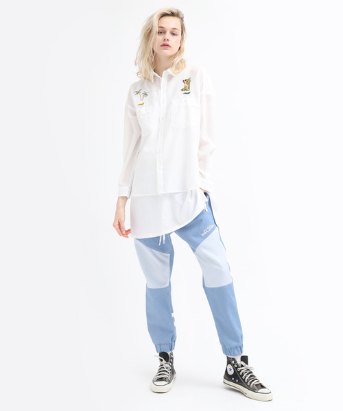 RNA（アールエヌエー）の「B2540 シアーワークシャツ（シャツ/ブラウス・レディース・ブラウン/オフホワイト/オリーブ・MEDIUM）」の10枚目の写真