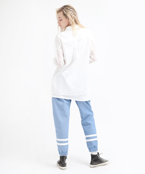 RNA（アールエヌエー）の「B2540 シアーワークシャツ（シャツ/ブラウス・レディース・ブラウン/オフホワイト/オリーブ・MEDIUM）」の11枚目の写真