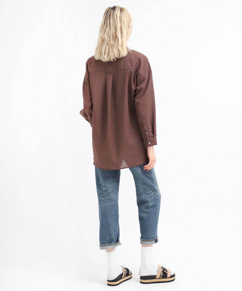 RNA（アールエヌエー）の「B2540 シアーワークシャツ（シャツ/ブラウス・レディース・ブラウン/オフホワイト/オリーブ・MEDIUM）」の14枚目の写真