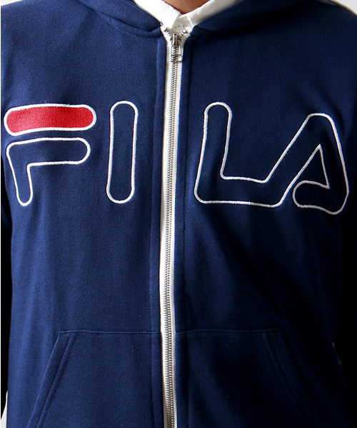 FILA（フィラ）の「∴WEGO/FILAラインリブジップパーカー（パーカー・メンズ・ホワイト/ネイビー・LARGE/MEDIUM）」の9枚目の写真