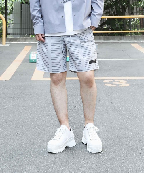 ATTACHMENT（アタッチメント）の「T400ストレッチタフタプリント 1タックイージーショーツ（その他パンツ・メンズ・ネイビー/グレー/オレンジ・1/2/3）」の2枚目の写真