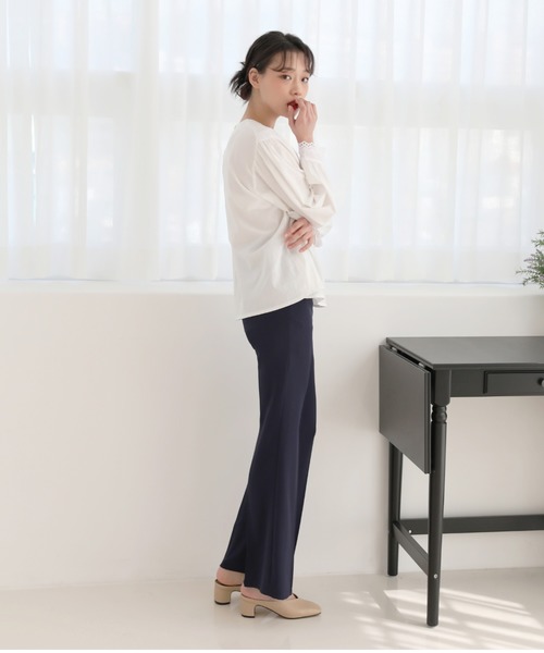 by muni:r（バイ ムニール）の「スクエアトゥ　Vカット　 ミドルヒールミュールサンダル（パンプス・レディース・ブラック/アイボリー/ベージュ・23.0cm/24.0cm/25.0cm）」の22枚目の写真