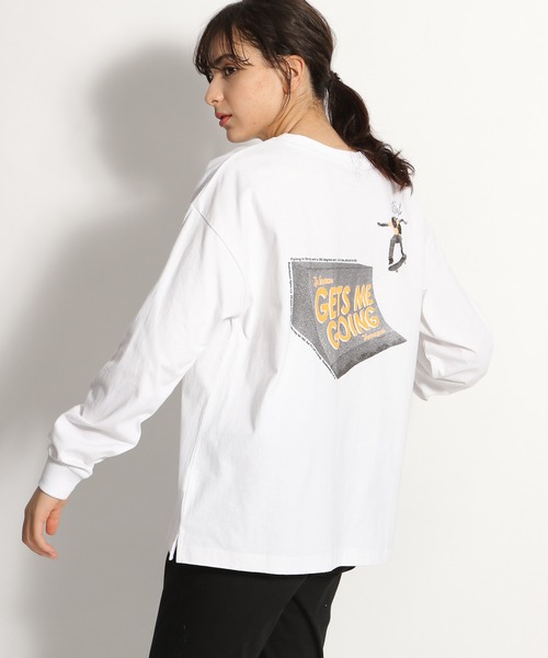 niko and...（ニコアンド）の「ハーフトーンドットロゴロンT（Tシャツ/カットソー・レディース・ピンク/オレンジ/チャコール・MEDIUM/LARGE）」の3枚目の写真