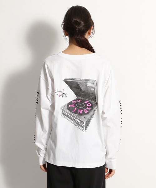 niko and...（ニコアンド）の「ハーフトーンドットロゴロンT（Tシャツ/カットソー・レディース・ピンク/オレンジ/チャコール・MEDIUM/LARGE）」の9枚目の写真