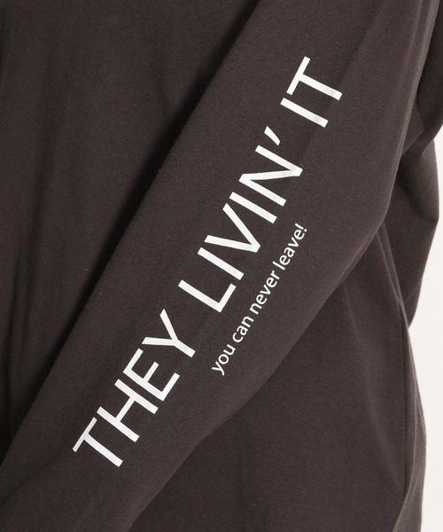 niko and...（ニコアンド）の「ハーフトーンドットロゴロンT（Tシャツ/カットソー・レディース・ピンク/オレンジ/チャコール・MEDIUM/LARGE）」の17枚目の写真