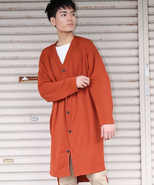 revertical（リバーティカル）の「薄手スリットロングカーデ（カーディガン/ボレロ・メンズ・ブラック/オレンジ系その他/グレー・M/L）」の3枚目の写真