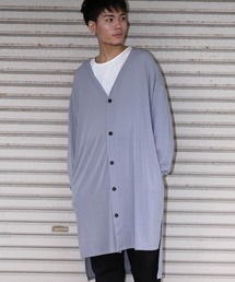 薄手スリットロングカーデ